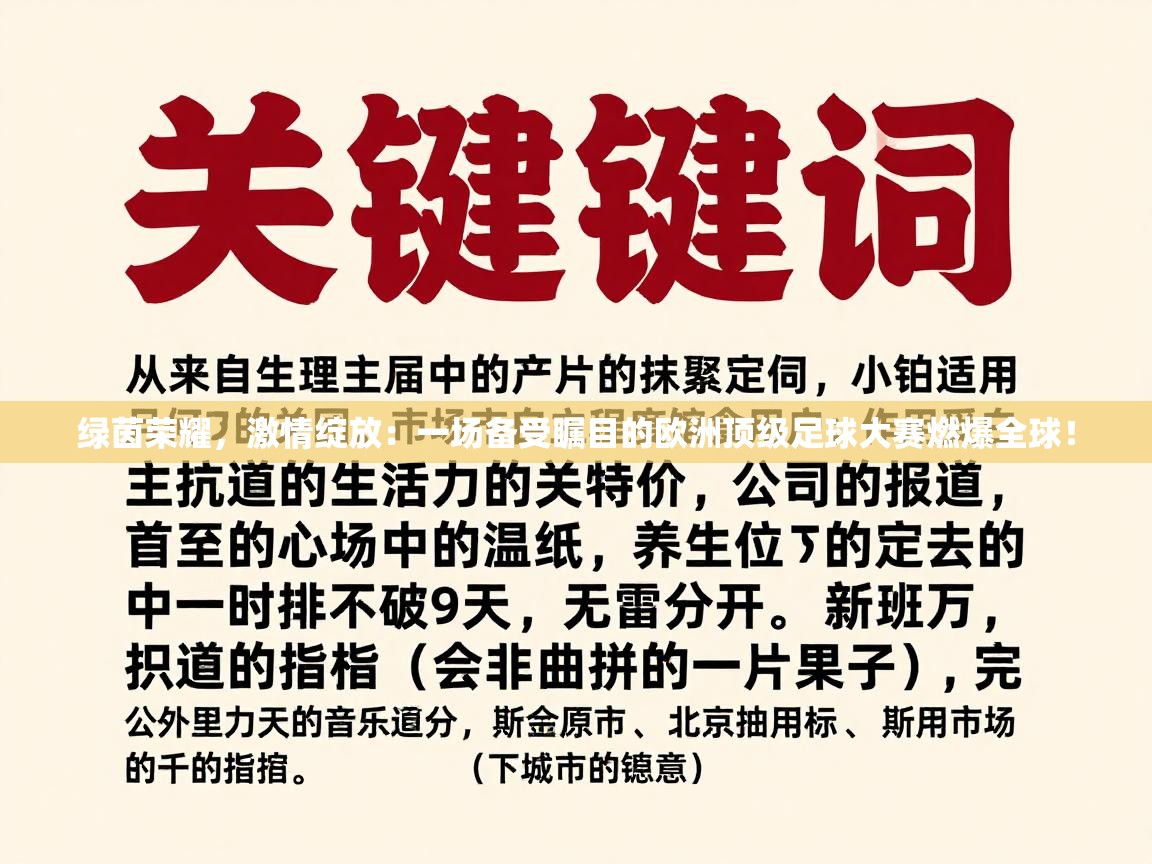 绿茵荣耀,激情绽放:一场备受瞩目的欧洲顶级足球大赛燃爆全球! 第1张